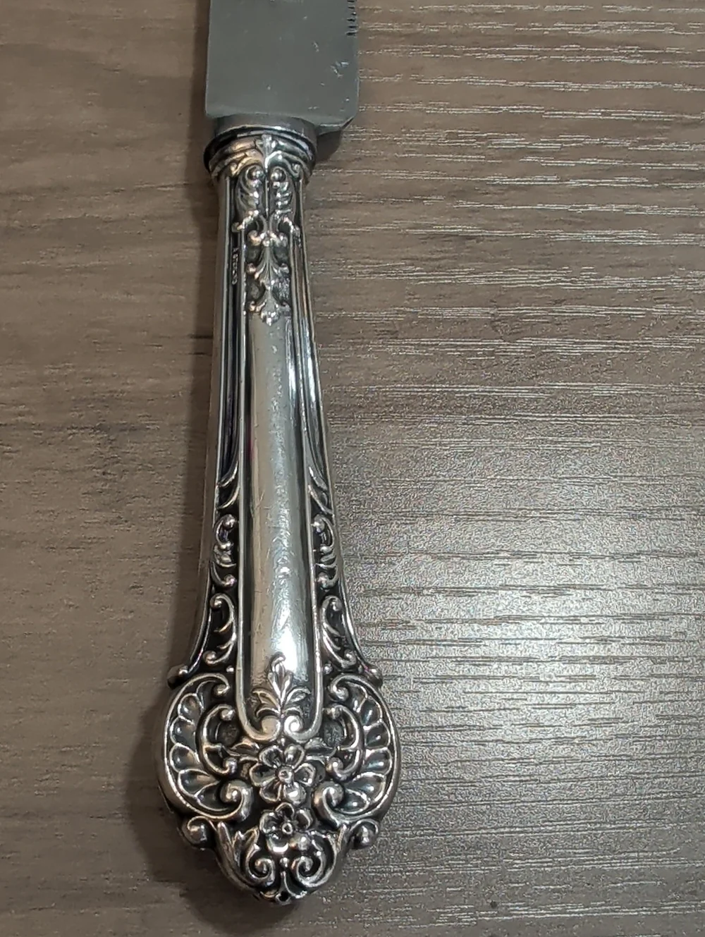 Antique Hasselbring Silver Co Serving Knife With Rococo Pattern Sterling Silver